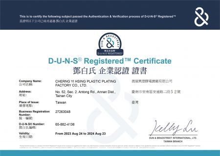 D&B D-U_N-S® Registered Certificate